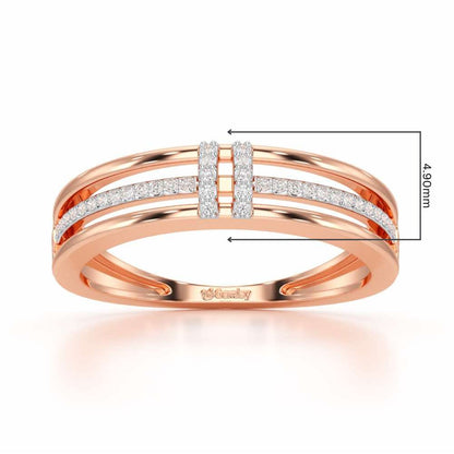 Evoke Shimmer Silver Ring - Rose Gold - Image 2
