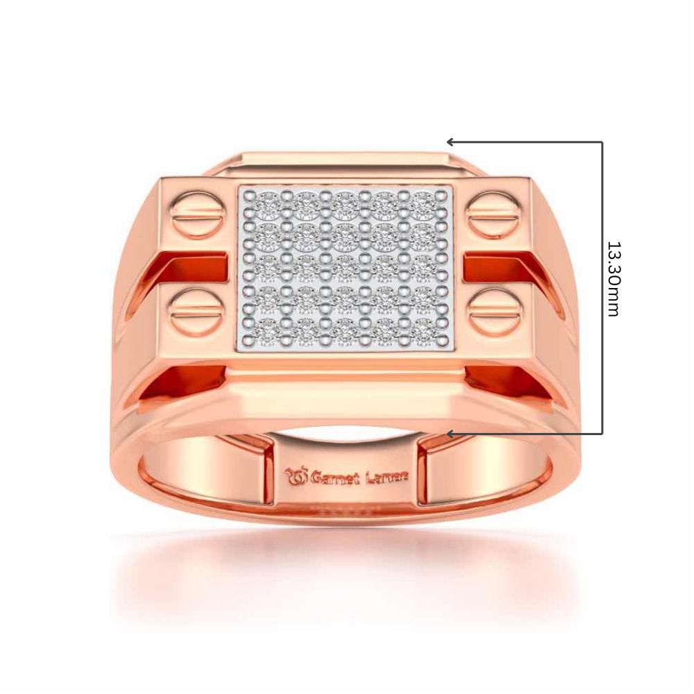 Grandeur Silver Ring For Men - Rose Gold - Image 5
