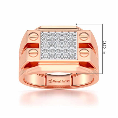 Grandeur Silver Ring For Men - Rose Gold - Image 5