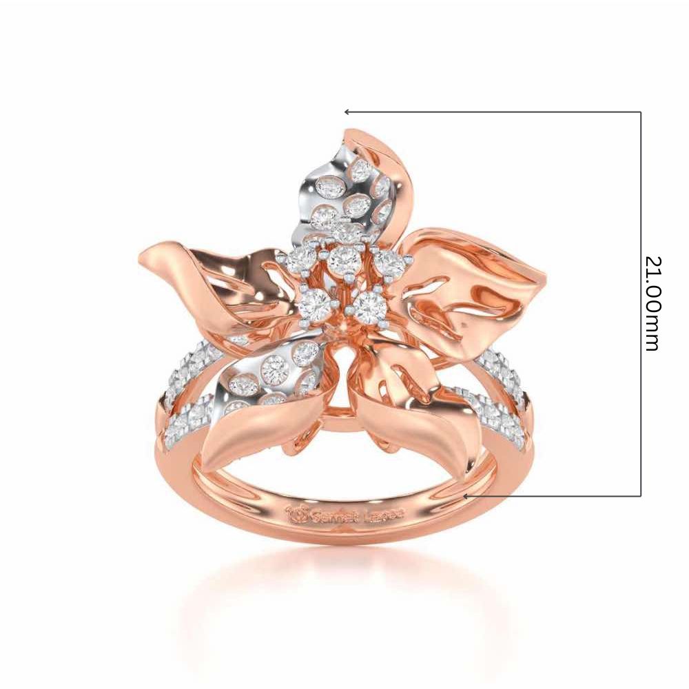 Bloom Spark Silver Ring - Rose Gold - Image 5