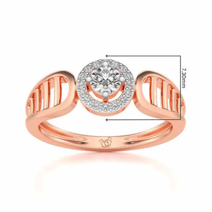 Binge Shine Solitaire Silver Ring - Rose Gold - Image 5