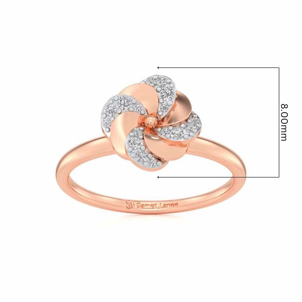 Swirl Glow Silver Ring - Rose Gold - Image 5