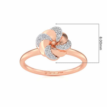 Swirl Glow Silver Ring - Rose Gold - Image 5