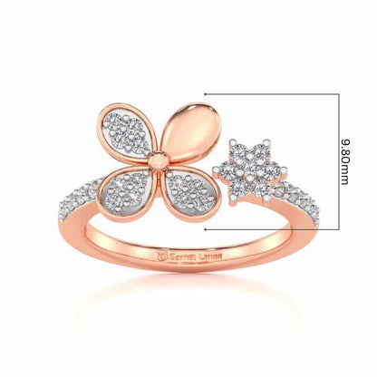 Luck Charm Silver Ring - Rose Gold - Image 5