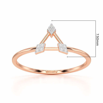 Airy Allure Silver Ring - Rose Gold - Image 5