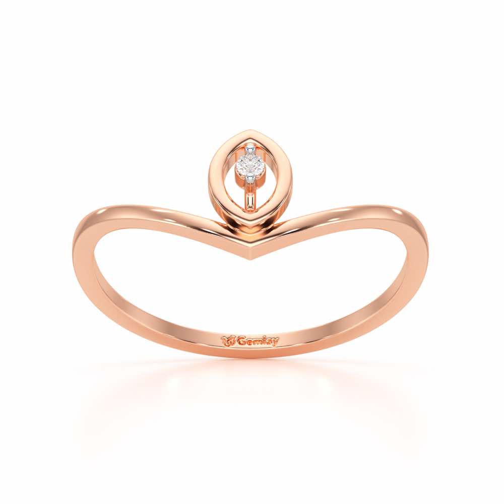 Vertical Eye Silver Ring - Rose Gold - Image 2