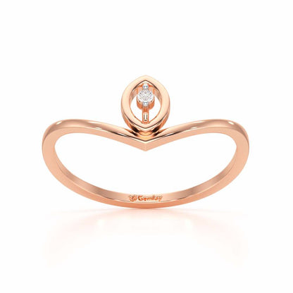Vertical Eye Silver Ring - Rose Gold - Image 2