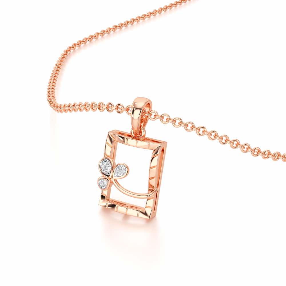 Opal Shine Silver Pendant - Rose Gold - Image 2