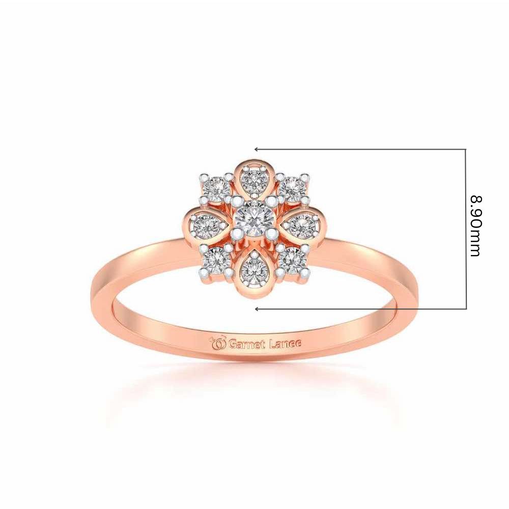 Amruta Silver Ring - Rose Gold - Image 5