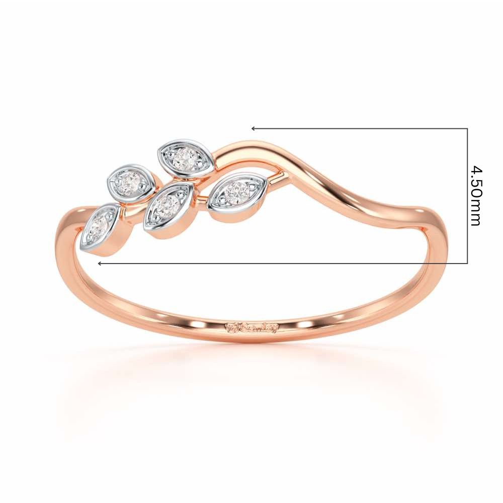 Delicate Vine Silver Ring - Rose Gold - Image 5