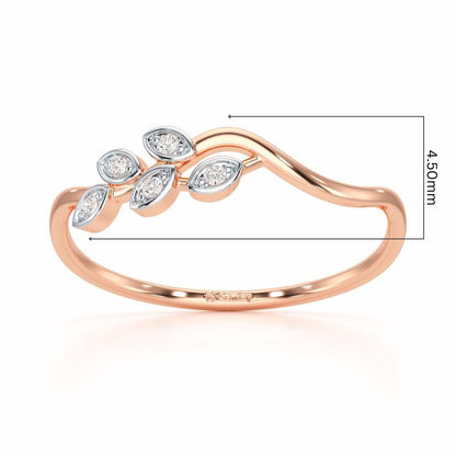 Delicate Vine Silver Ring - Rose Gold - Image 5