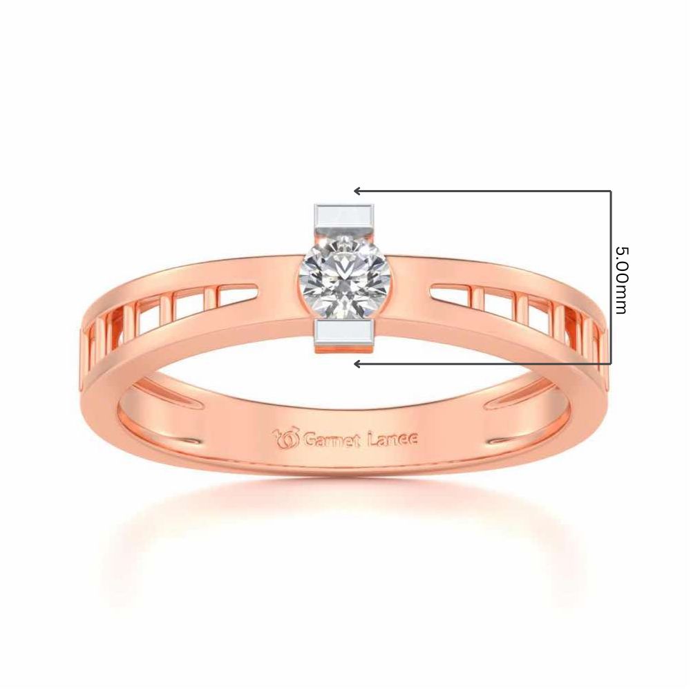 Wondrous Solitaire Silver Ring - Rose Gold - Image 5