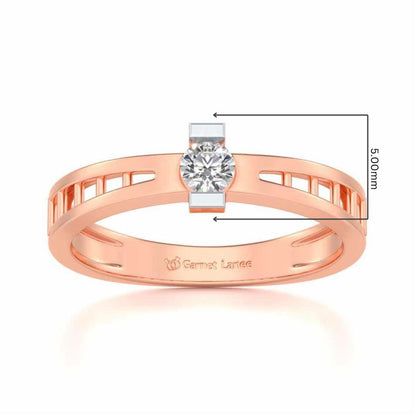 Wondrous Solitaire Silver Ring - Rose Gold - Image 5