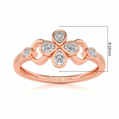 Decent Flower Silver Ring - Rose Gold - Image 5