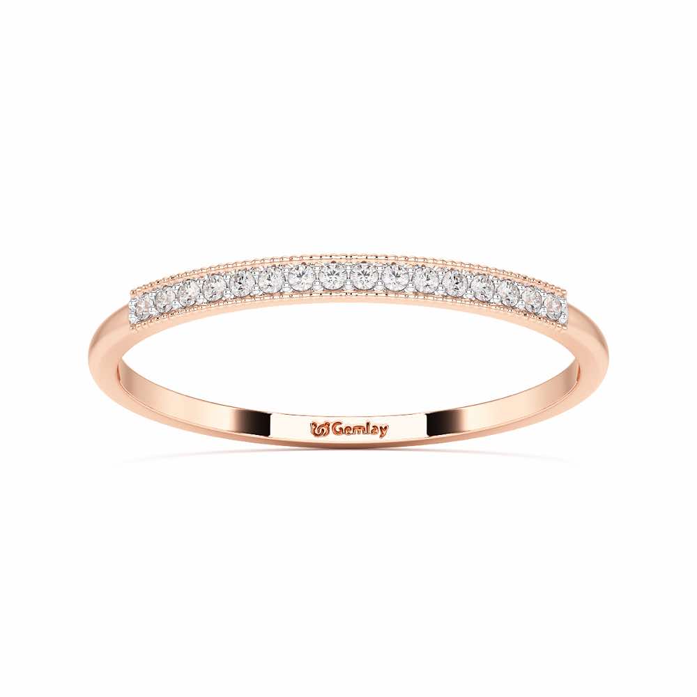 Royal Gleam Stackable Silver Ring - Rose Gold - Image 2