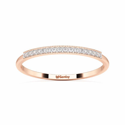 Royal Gleam Stackable Silver Ring - Rose Gold - Image 2