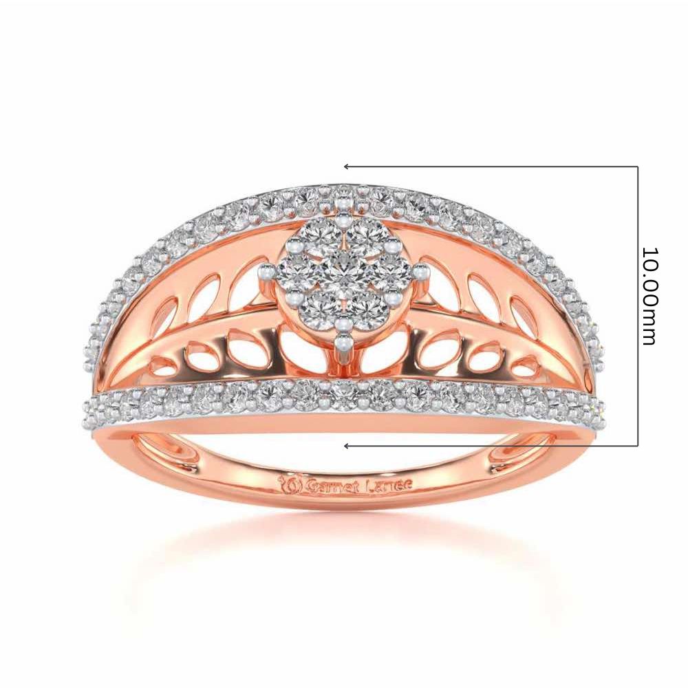 Flower Bouquet Silver Ring - Rose Gold - Image 5
