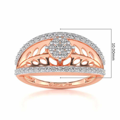 Flower Bouquet Silver Ring - Rose Gold - Image 5
