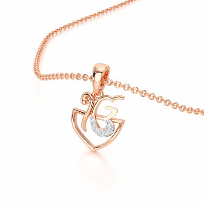 Onkar Aura Silver Pendant - Rose Gold - Image 2