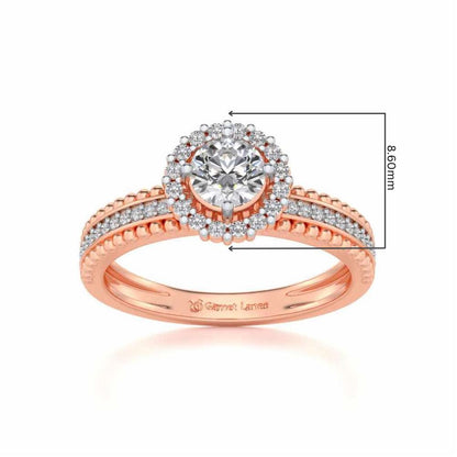 Regal Charm Solitaire Silver Ring - Rose Gold - Image 5
