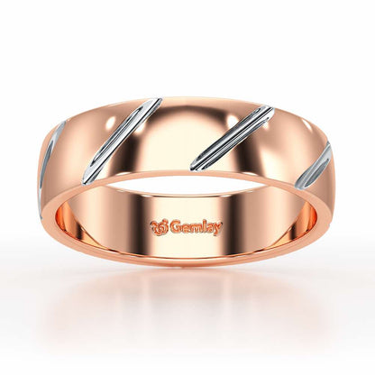 Onyx Silver Band For Men - Rose Gold - Image 2