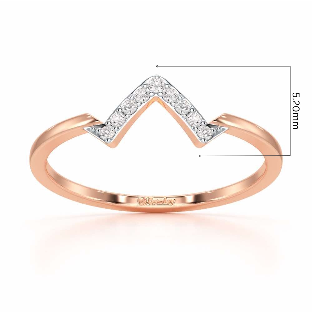 Slender Pointer Silver Ring - Rose Gold - Image 5