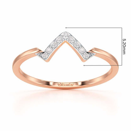 Slender Pointer Silver Ring - Rose Gold - Image 5