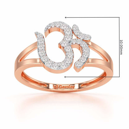 Pristine Om Silver Ring - Rose Gold - Image 2
