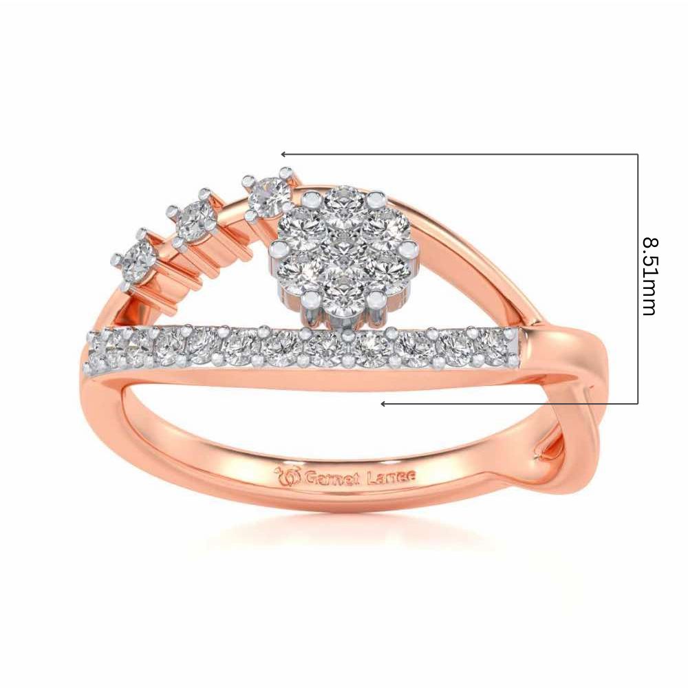 Gleam Eye Silver Ring - Rose Gold - Image 5