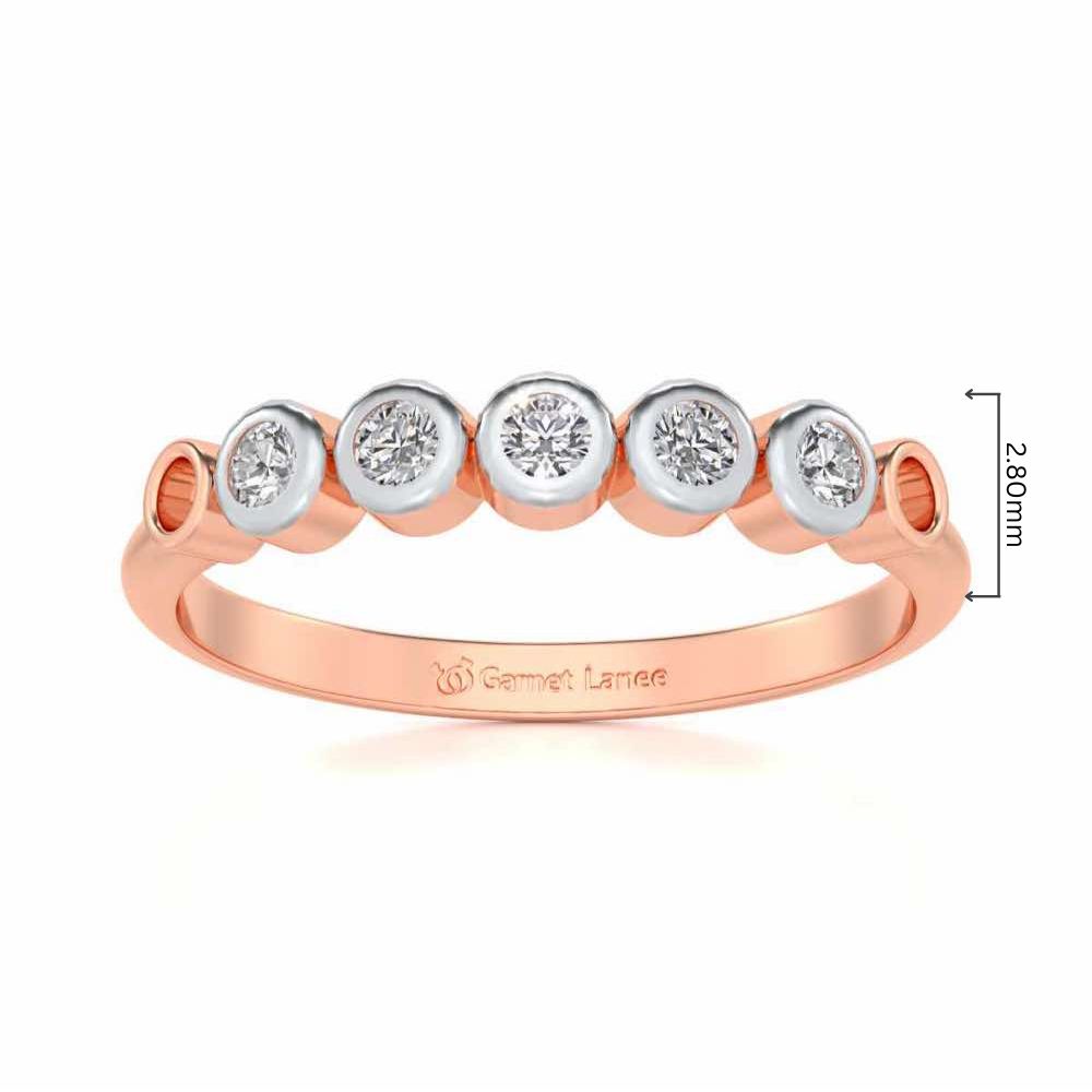 Classy Silver Band Ring - Rose Gold - Image 5