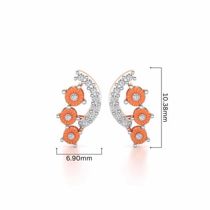 Bavita Silver Earrings - Rose Gold - Image 4