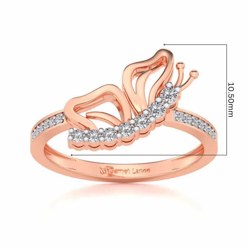 Butterfly High Silver Ring - Rose Gold - Image 5