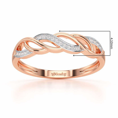 Wave World Silver Ring - Rose Gold - Image 2