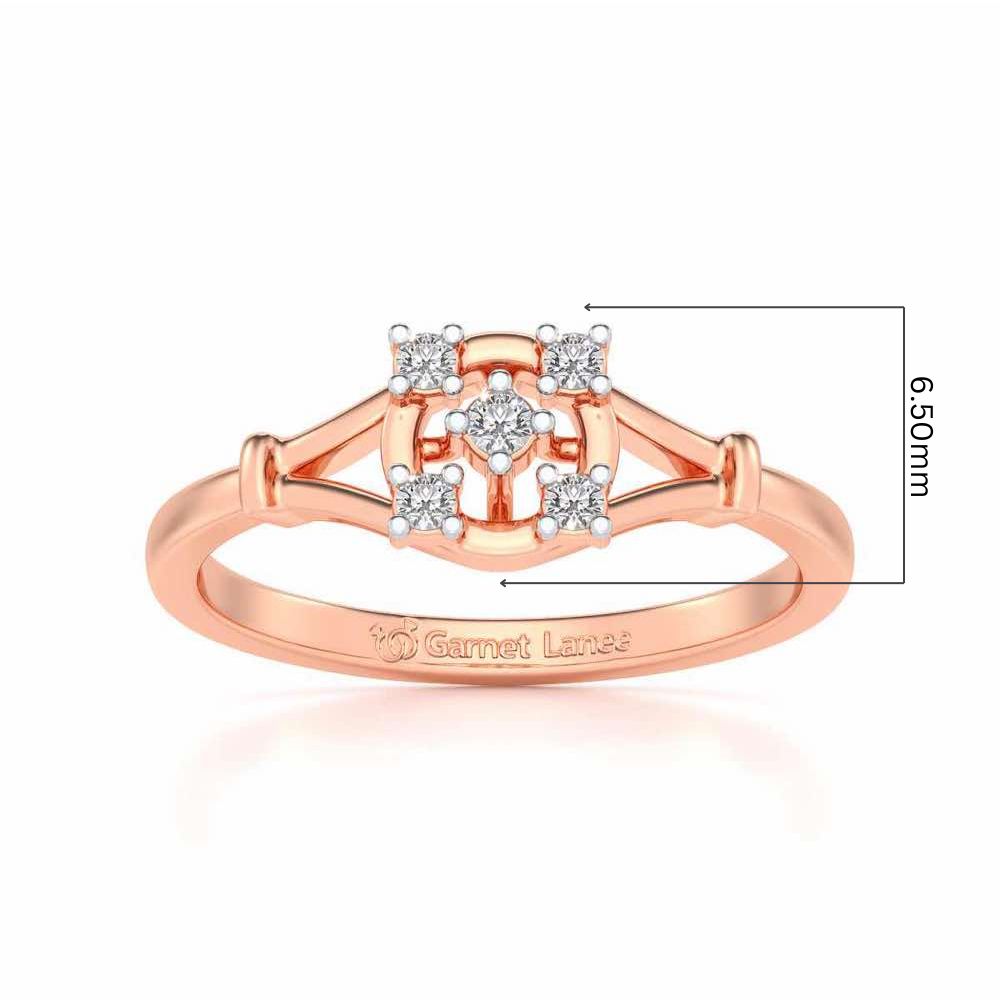 Bishakha Silver Ring - Rose Gold - Image 5