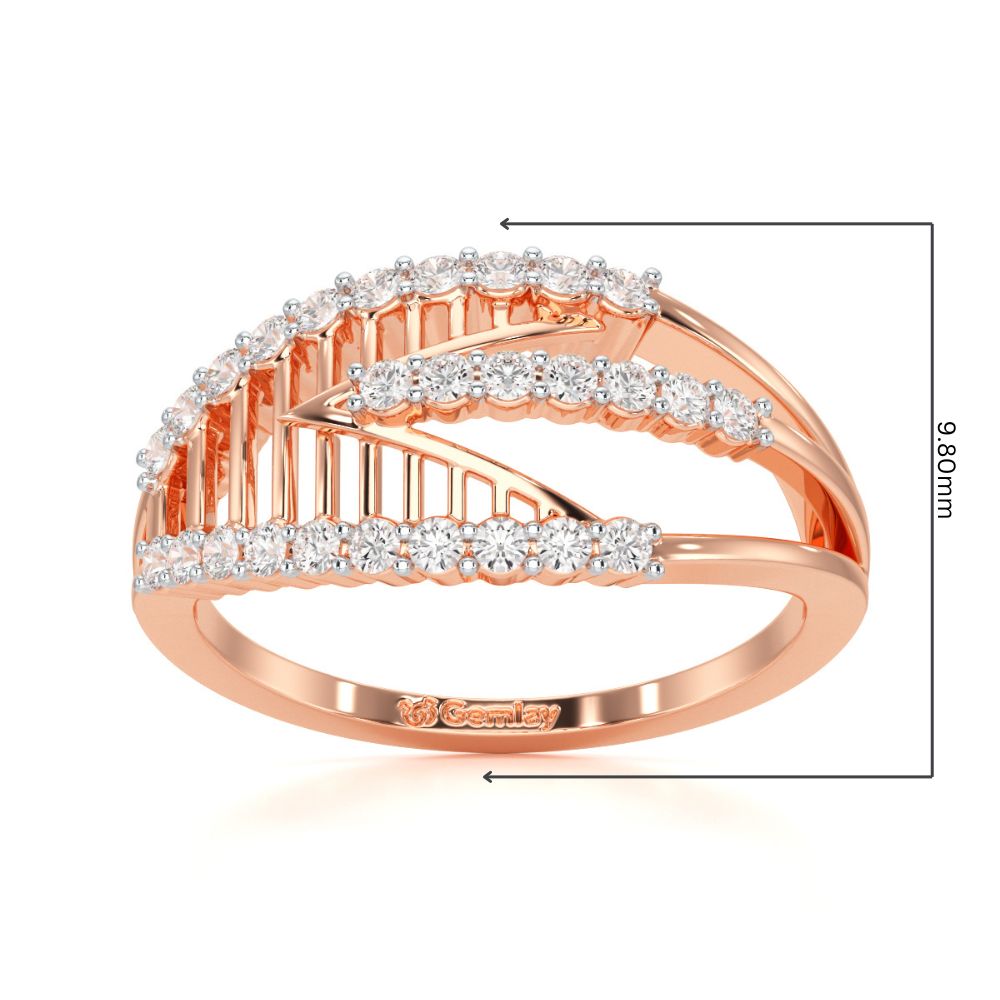 Shine Tracery Silver Ring - Rose Gold - Image 5