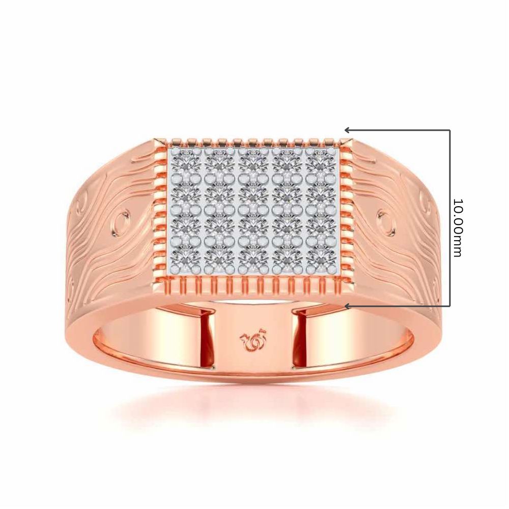 Evening Tide Silver Ring For Men - Rose Gold - Image 5