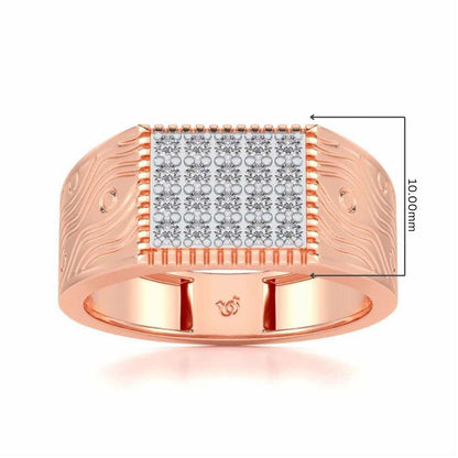 Evening Tide Silver Ring For Men - Rose Gold - Image 5