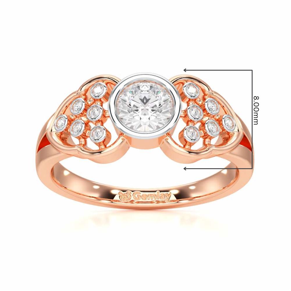 Enchanting Shimmer Solitaire Ring - Rose Gold - Image 5