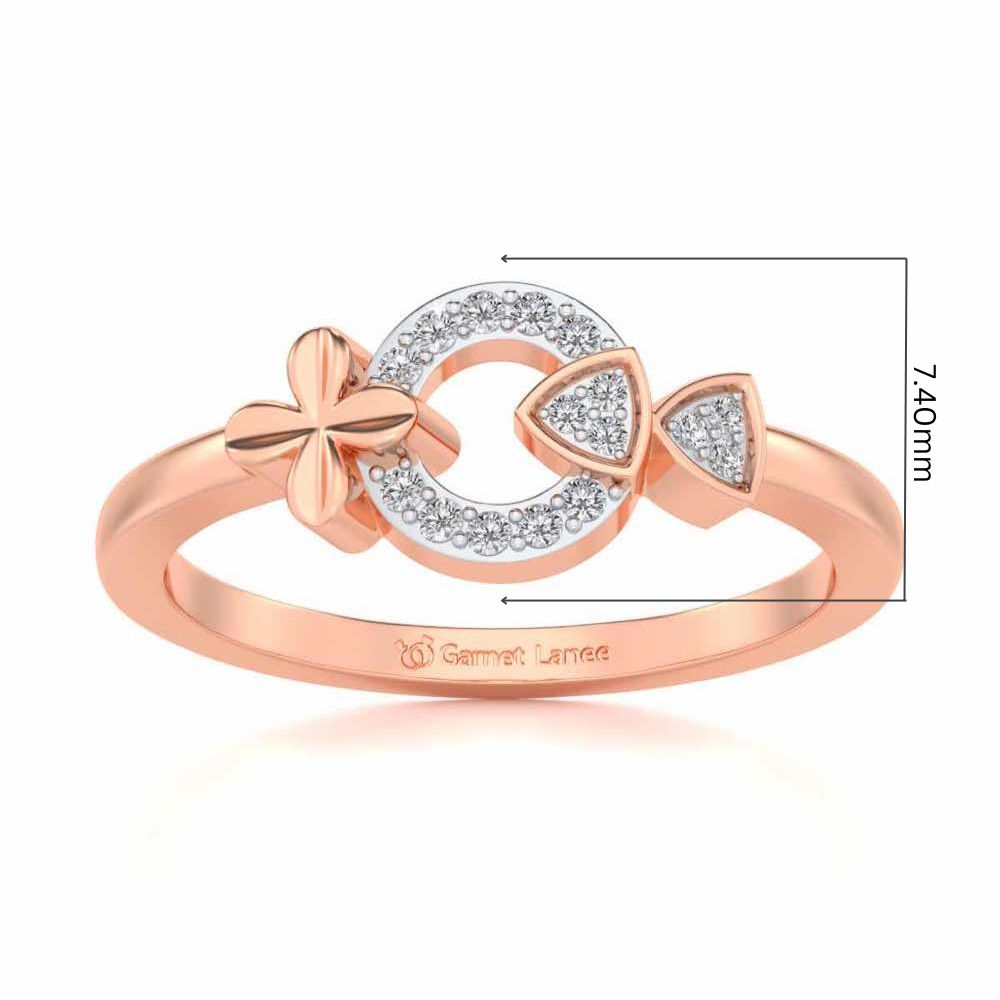 Ela Silver Ring - Rose Gold - Image 5