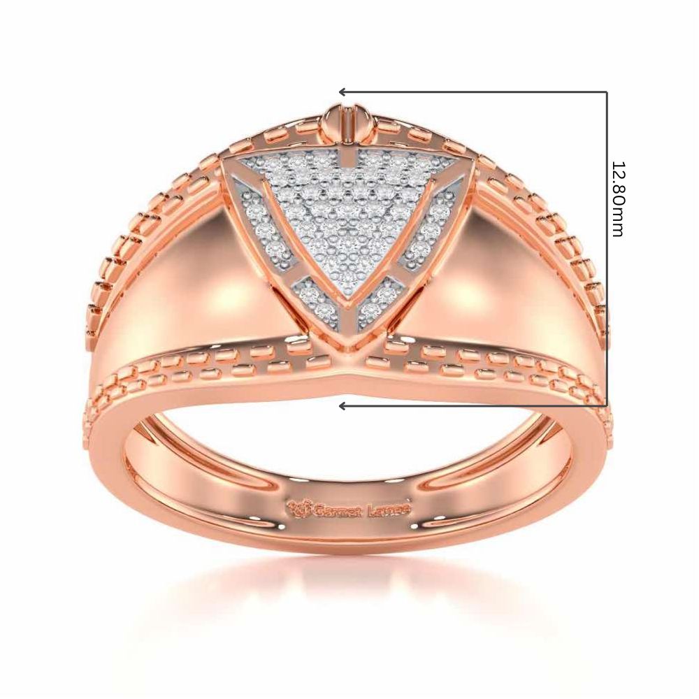 Afsana Silver Ring For Men - Rose Gold - Image 5