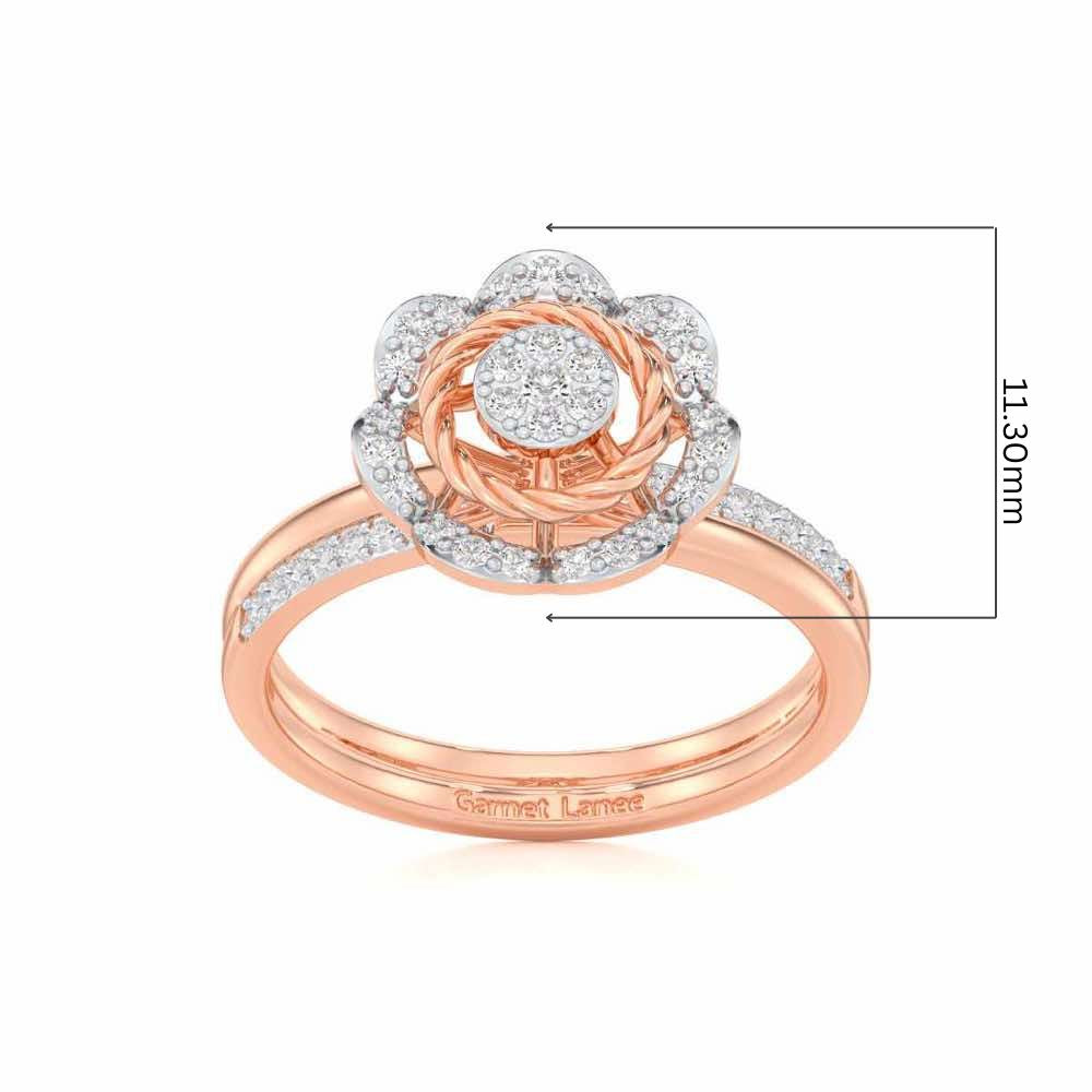 Daisy Delight Silver Ring - Rose Gold - Image 5