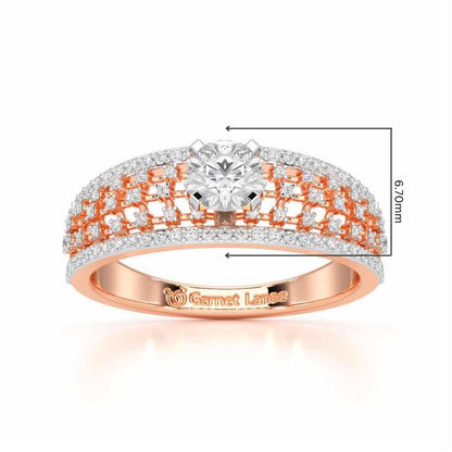 Luminous Elegance Solitaire Ring - Rose Gold - Image 5