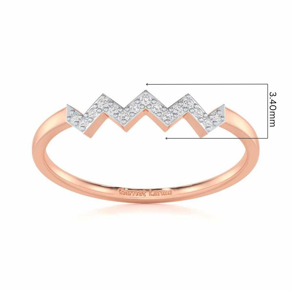 Celestial Serenade Silver Ring - Rose Gold - Image 5