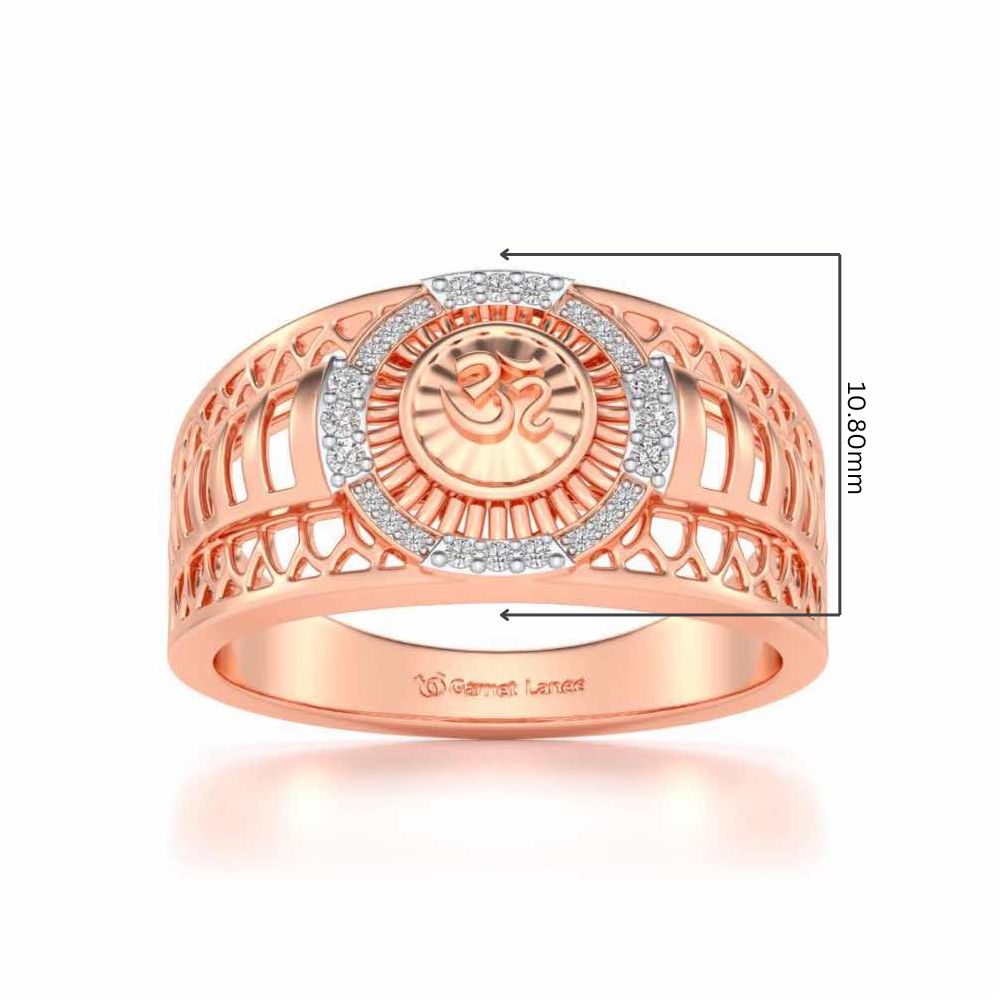 Om Silver Ring For Men - Rose Gold - Image 5