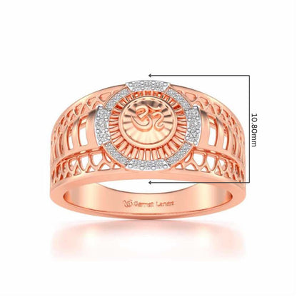 Om Silver Ring For Men - Rose Gold - Image 5