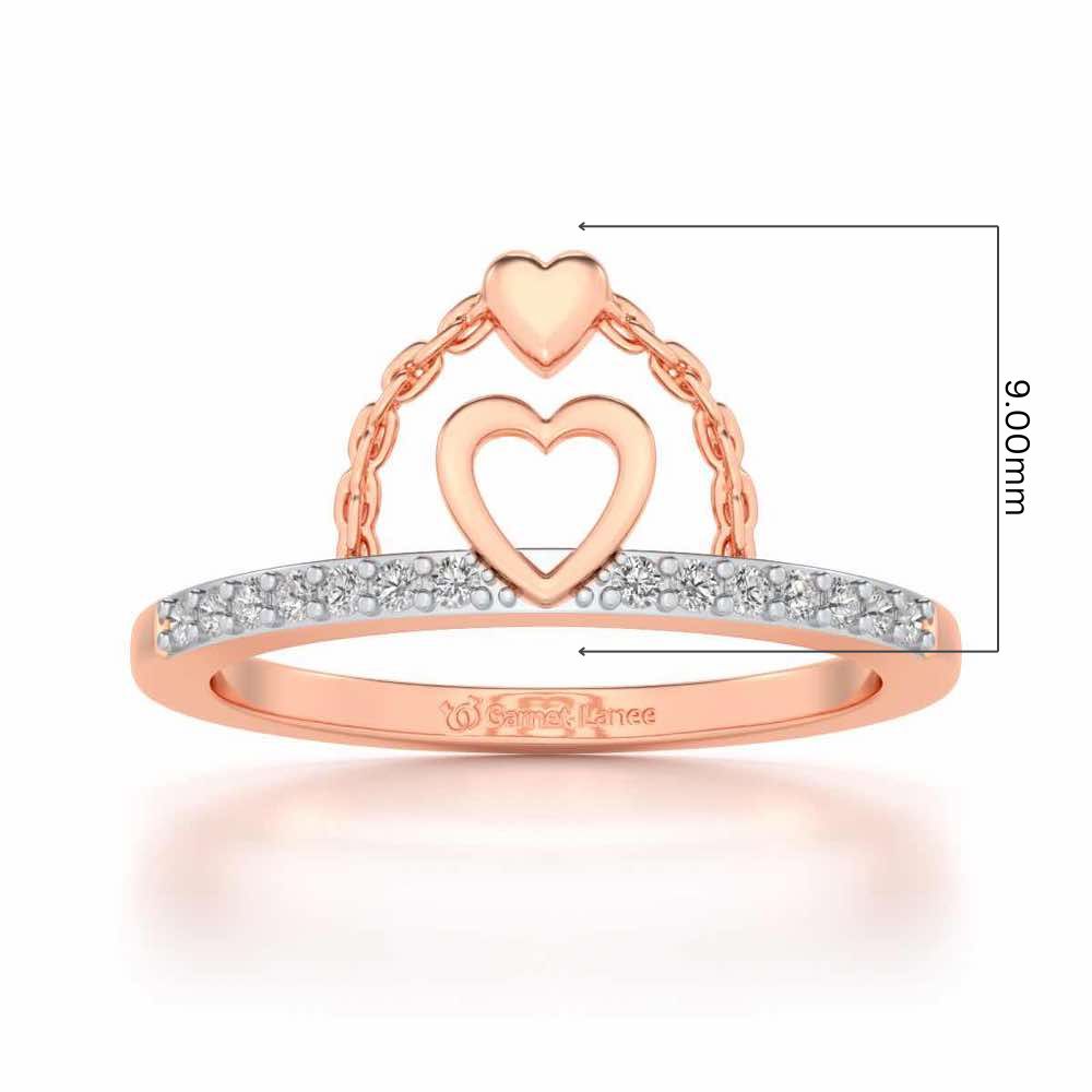 Close-to-Heart Silver Ring - Rose Gold - Image 5