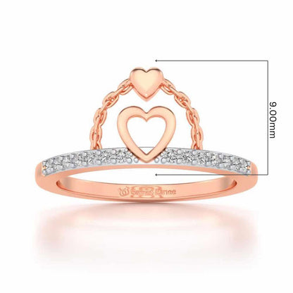 Close-to-Heart Silver Ring - Rose Gold - Image 5