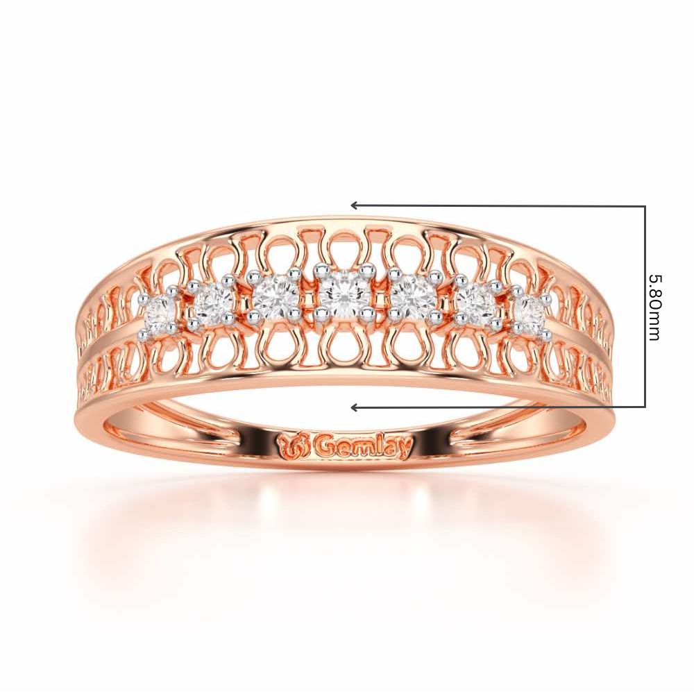 Lattice Binge Silver Ring - Rose Gold - Image 2