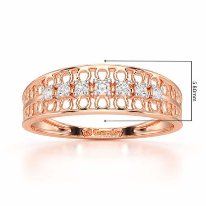 Lattice Binge Silver Ring - Rose Gold - Image 2