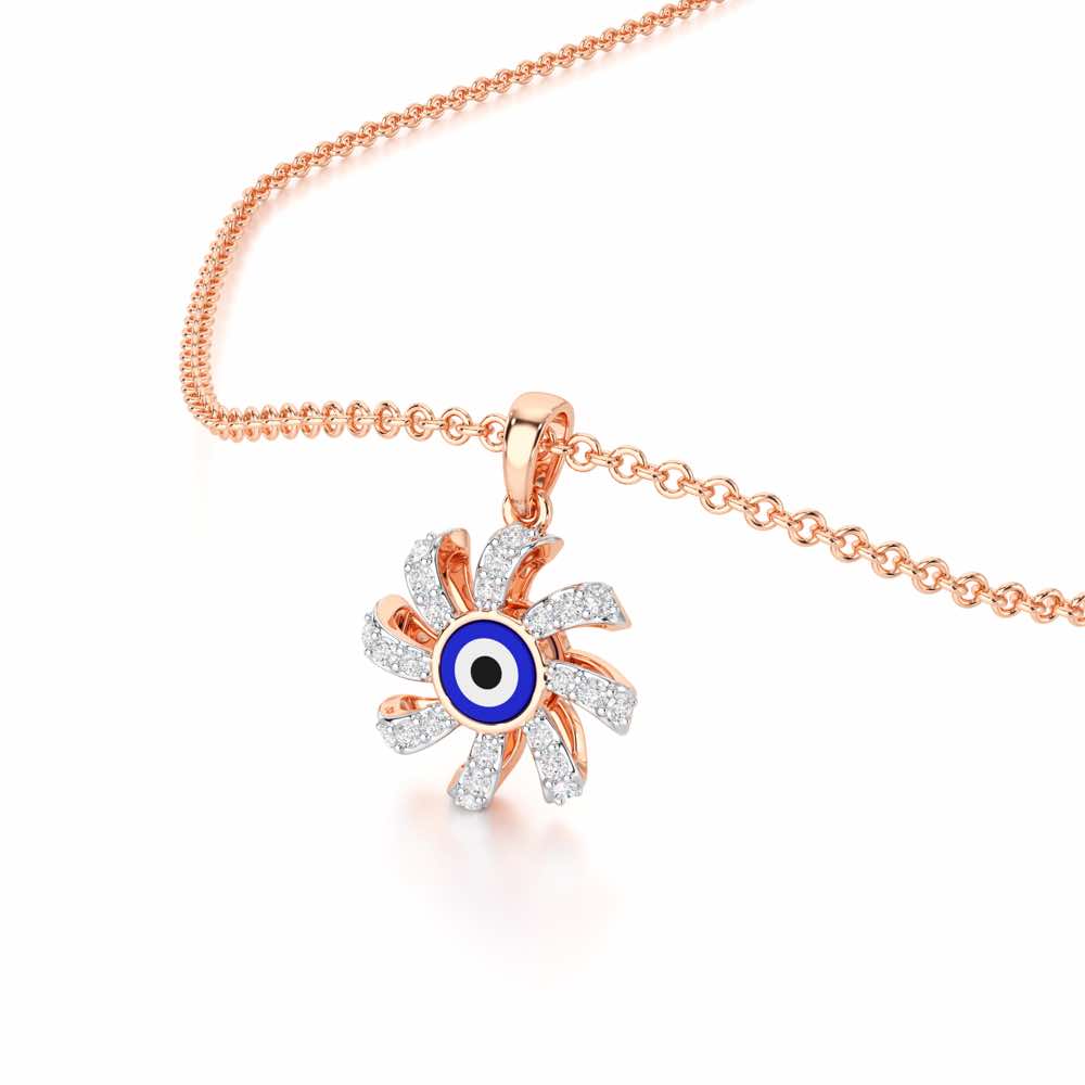 Enchanted Eye Silver Pendant - Rose Gold - Image 2